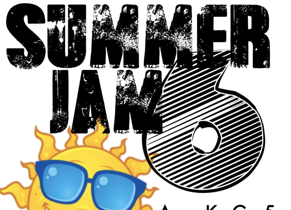 SUMMER JAM 6 logo with a sun wearing sunglasses.